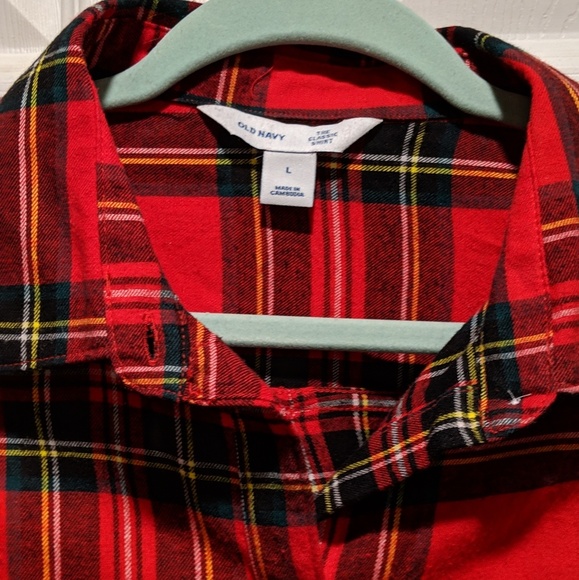 Old Navy Plaid For Button Down- L - Picture 3 of 4